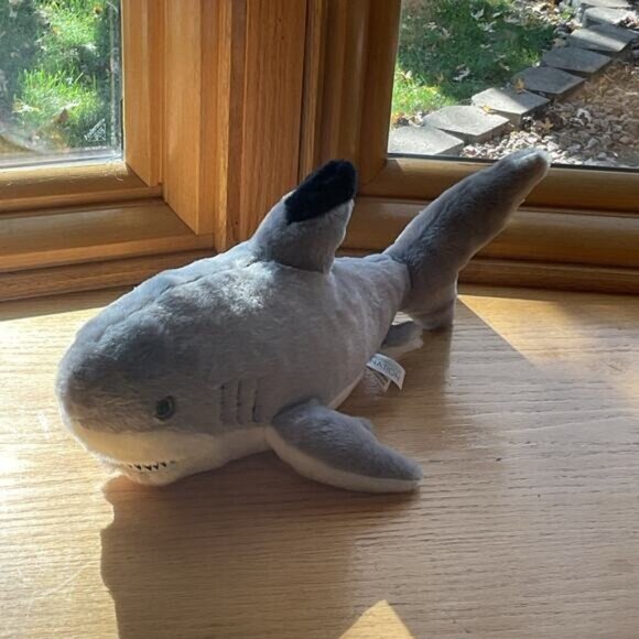 Realistic Plush Great White Shark Stuffed Animal Toy 17" Destination Nation - Picture 3 of 5